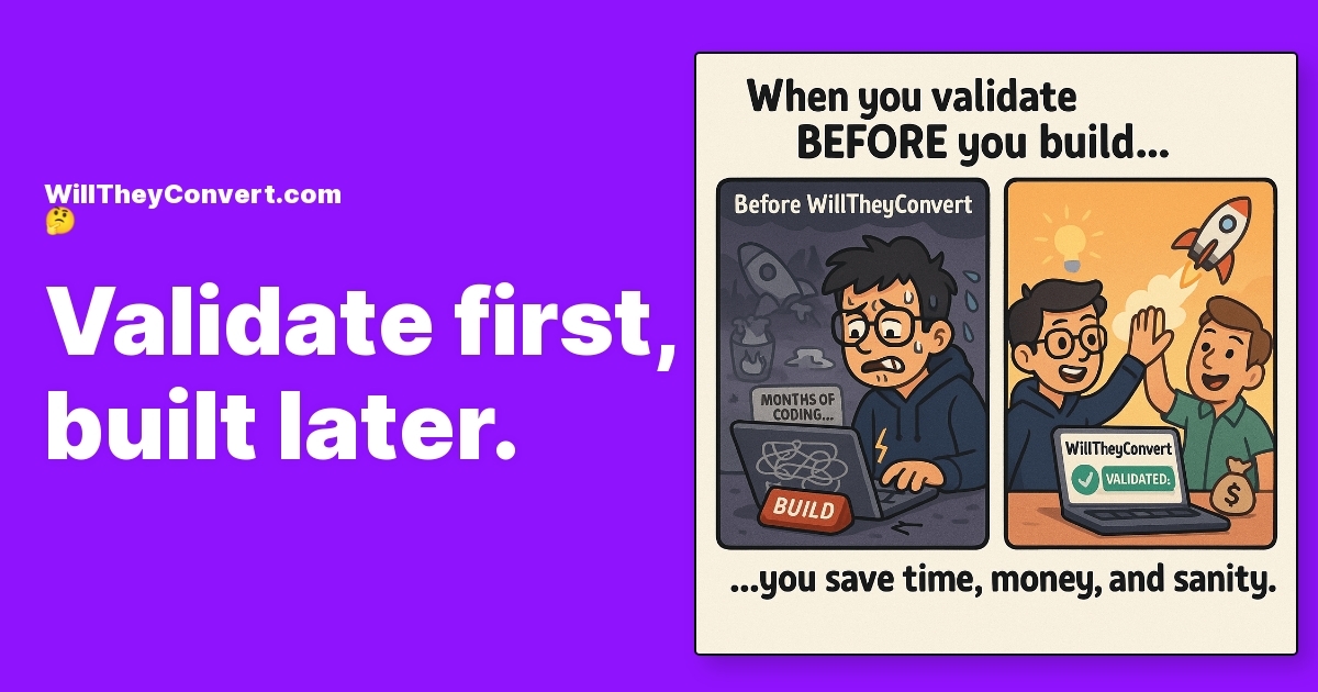 WillTheyConvert - Validate Your Product Ideas